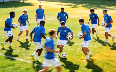 乐竞俱乐部球员训练场景 - 团队协作练习